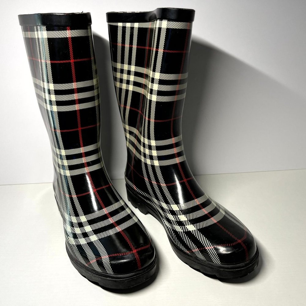Kohl's Nancy Black Aqua Stop Rain Boots Size 9 Women's Pre-owned